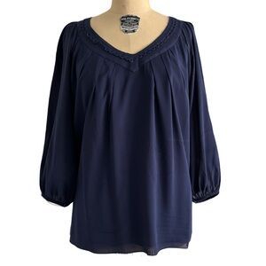 Diane Von Furstenberg Navy Blue Women's Top